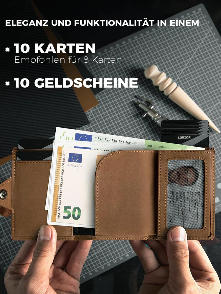 Men's RFID Blocking Wallet with Coin Pocket Airtag Wallet