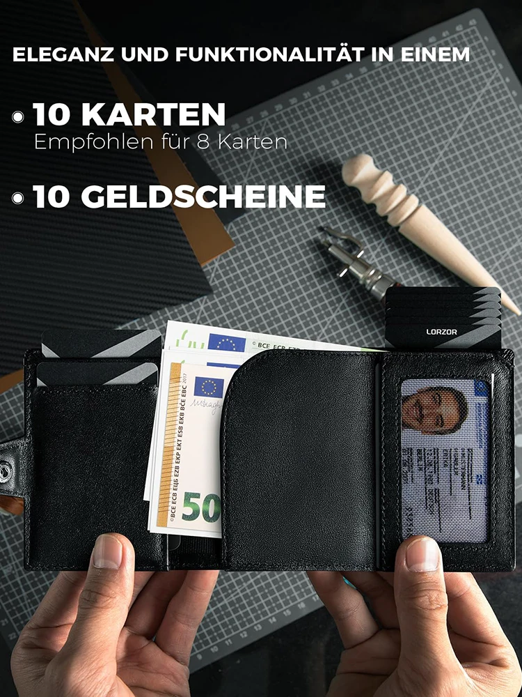 Men's RFID Blocking Wallet with Coin Pocket Airtag Wallet