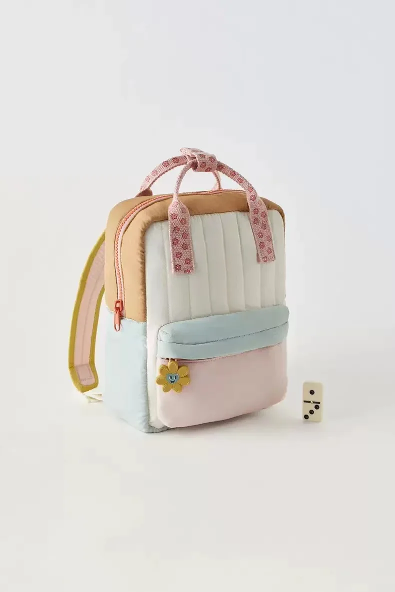 Lightweight Children's Backpack with Cute Sunflower Pendant Colorful Design School Bag for Girls Boys Portable Kids Shopping Bag