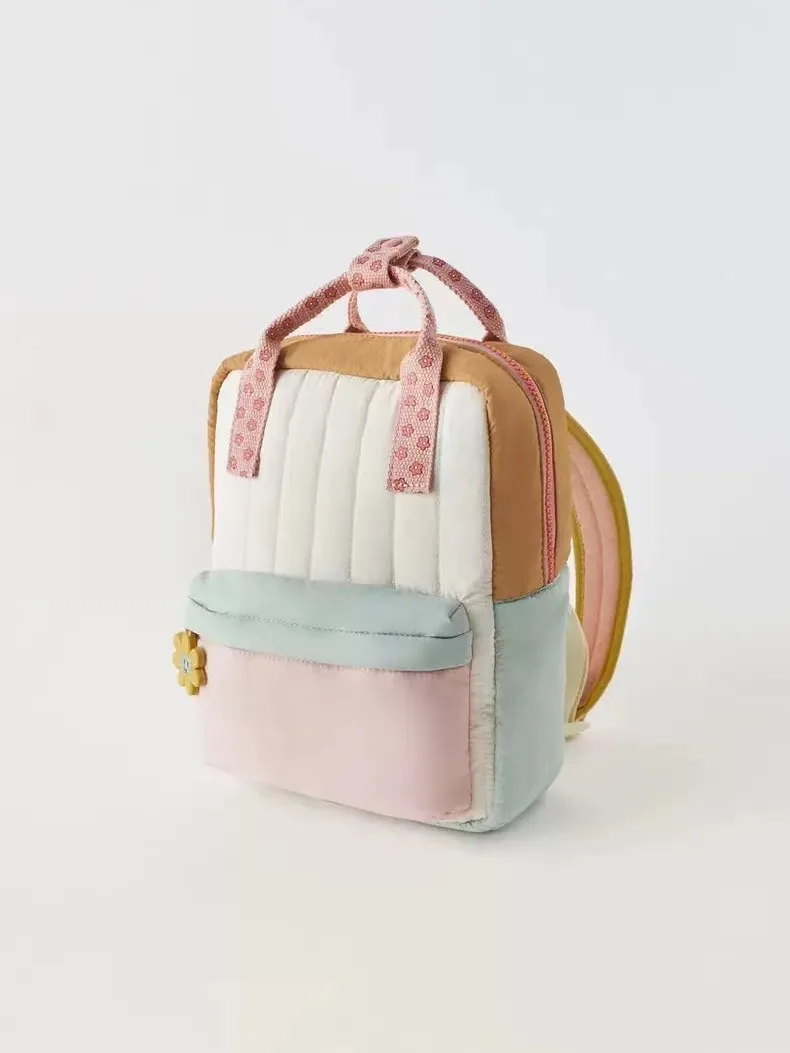Lightweight Children's Backpack with Cute Sunflower Pendant Colorful Design School Bag for Girls Boys Portable Kids Shopping Bag