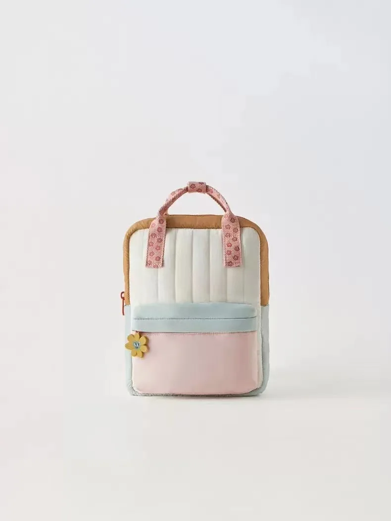Lightweight Children's Backpack with Cute Sunflower Pendant Colorful Design School Bag for Girls Boys Portable Kids Shopping Bag