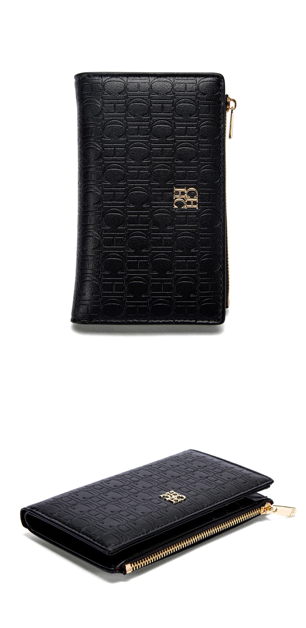 CHCH Women's Wallet Slim Two Fold Clip Blocking with Zipper Coin Pocket