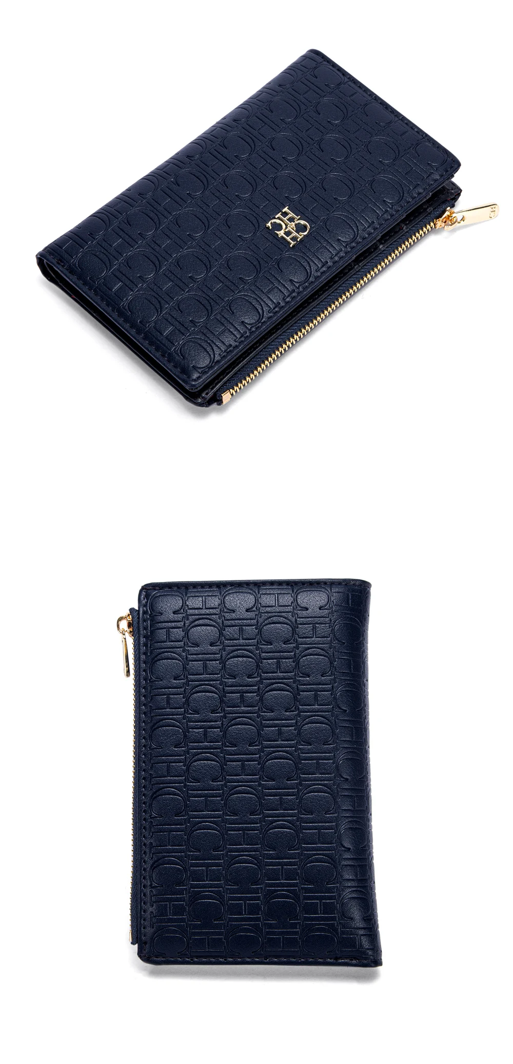 CHCH Women's Wallet Slim Two Fold Clip Blocking with Zipper Coin Pocket