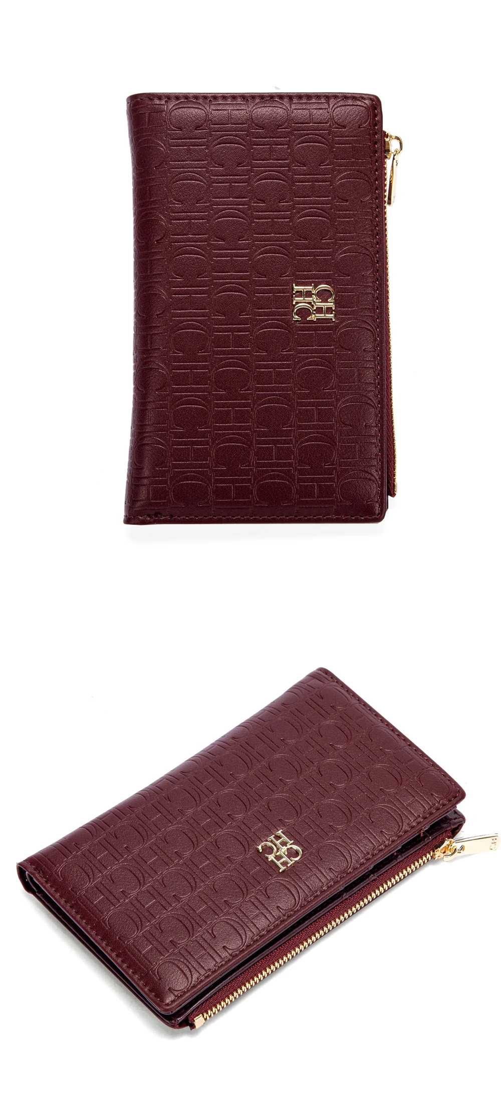 CHCH Women's Wallet Slim Two Fold Clip Blocking with Zipper Coin Pocket