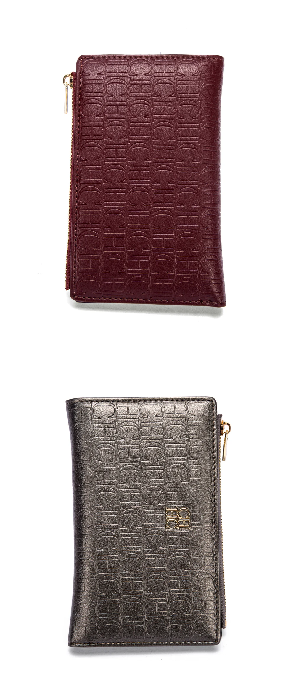 CHCH Women's Wallet Slim Two Fold Clip Blocking with Zipper Coin Pocket