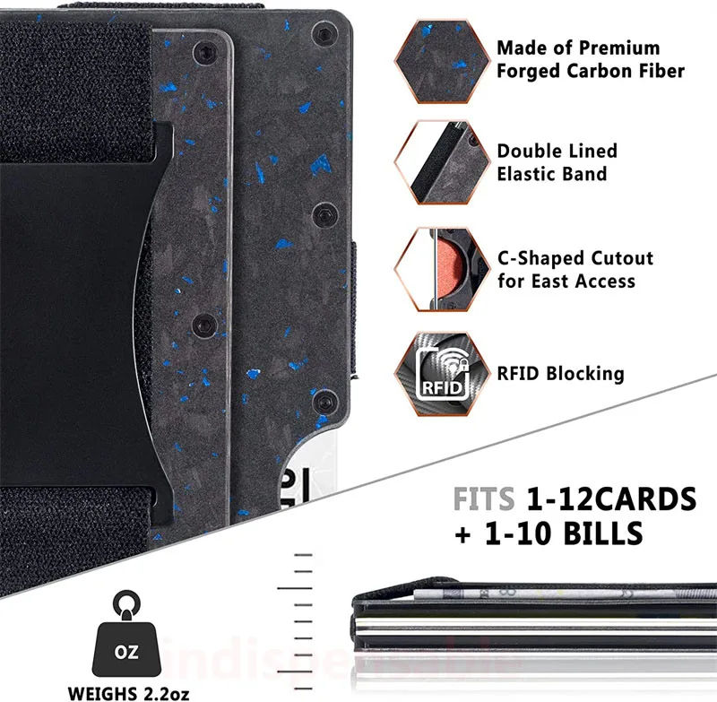 Bright/Matte Forged Carbon Fiber Minimalist Slim Wallet for Men RFID Cashback Credit Card Holder Luxury Metal Case Aluminum