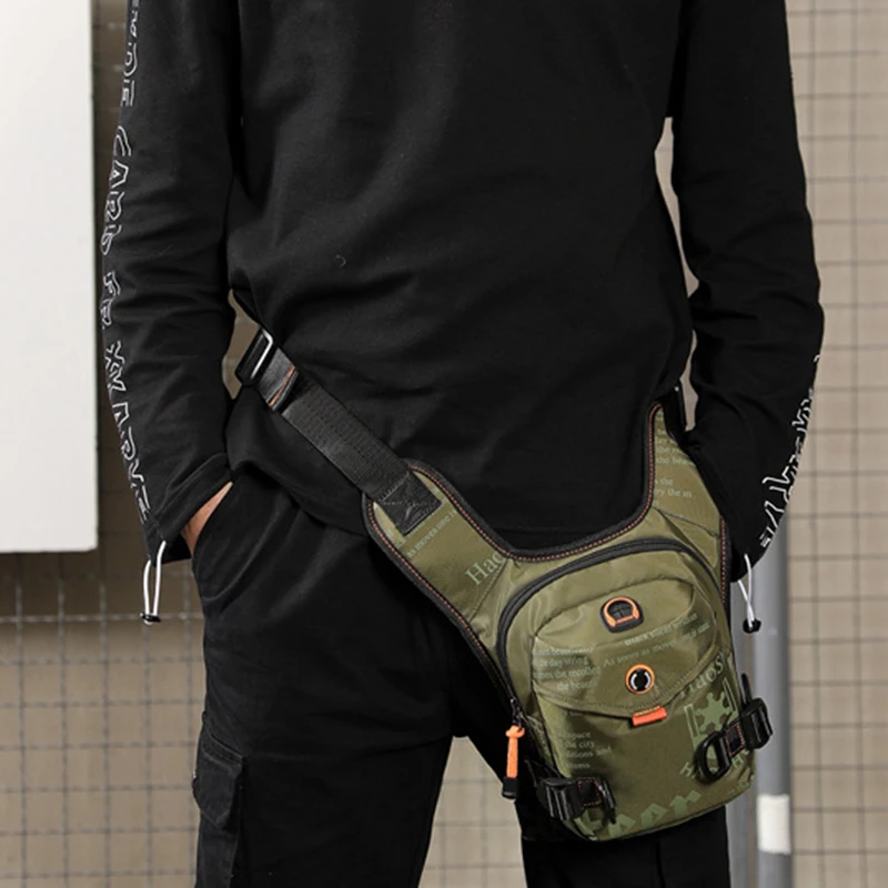 Waist Pack Hip Leg Bag for Men Motorcycle Waterproof Nylon Male Rider Messenger Shoulder Bum Drop Thigh Bags Belt Fanny Pack