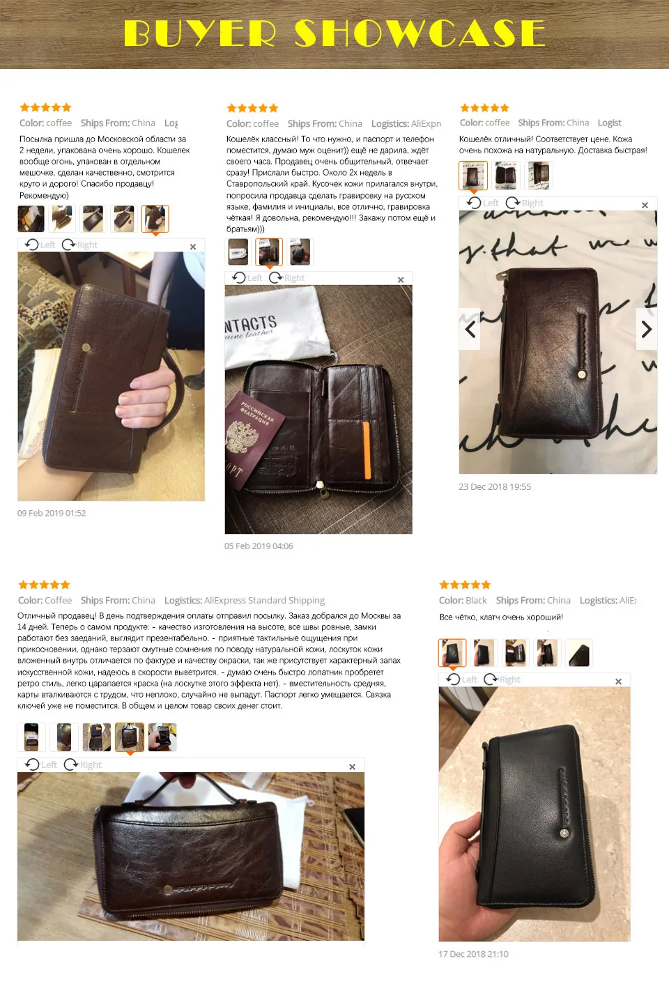 Genuine Leather Men Clutch Wallet  Brand Male Card Holder Long  Zipper Around Travel Purse With Passport Holder 6.5" Phone Case