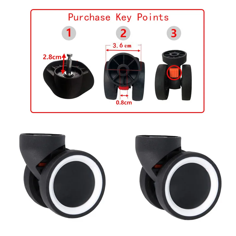Suitcase Luggage Replacement Accessories Dismountable Removable Universal Wheels Plug-In Detachable Wheel Pulley Repair Parts