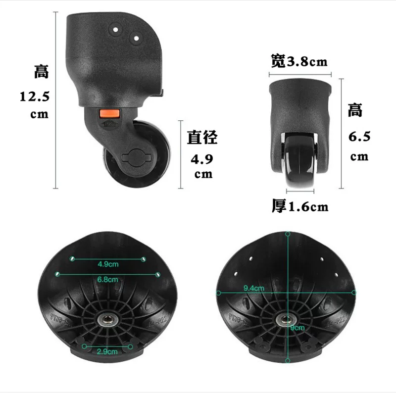 Suitcase Luggage Replacement Accessories Dismountable Removable Universal Wheels Plug-In Detachable Wheel Pulley Repair Parts