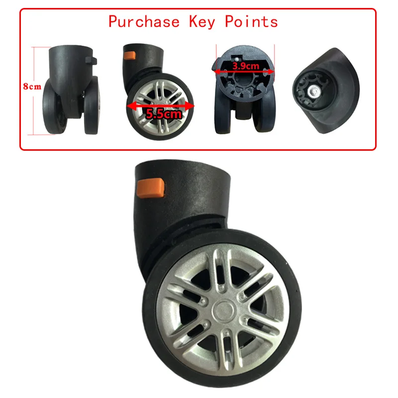 Suitcase Luggage Replacement Accessories Dismountable Removable Universal Wheels Plug-In Detachable Wheel Pulley Repair Parts
