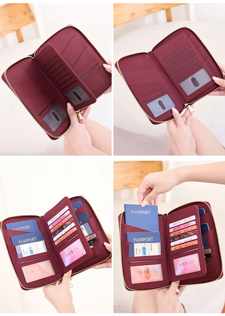 FID Anti-Theft Zipp Passport Holder Multi-Functional Organizer for Passports and Tickets Essential Travel Passport Wallet Unisex