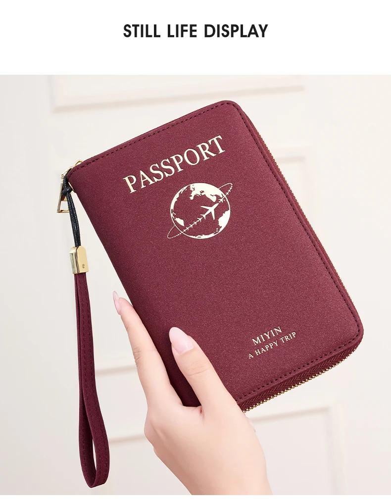 FID Anti-Theft Zipp Passport Holder Multi-Functional Organizer for Passports and Tickets Essential Travel Passport Wallet Unisex