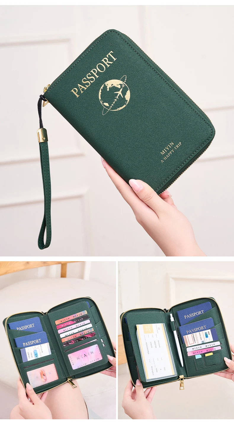 FID Anti-Theft Zipp Passport Holder Multi-Functional Organizer for Passports and Tickets Essential Travel Passport Wallet Unisex