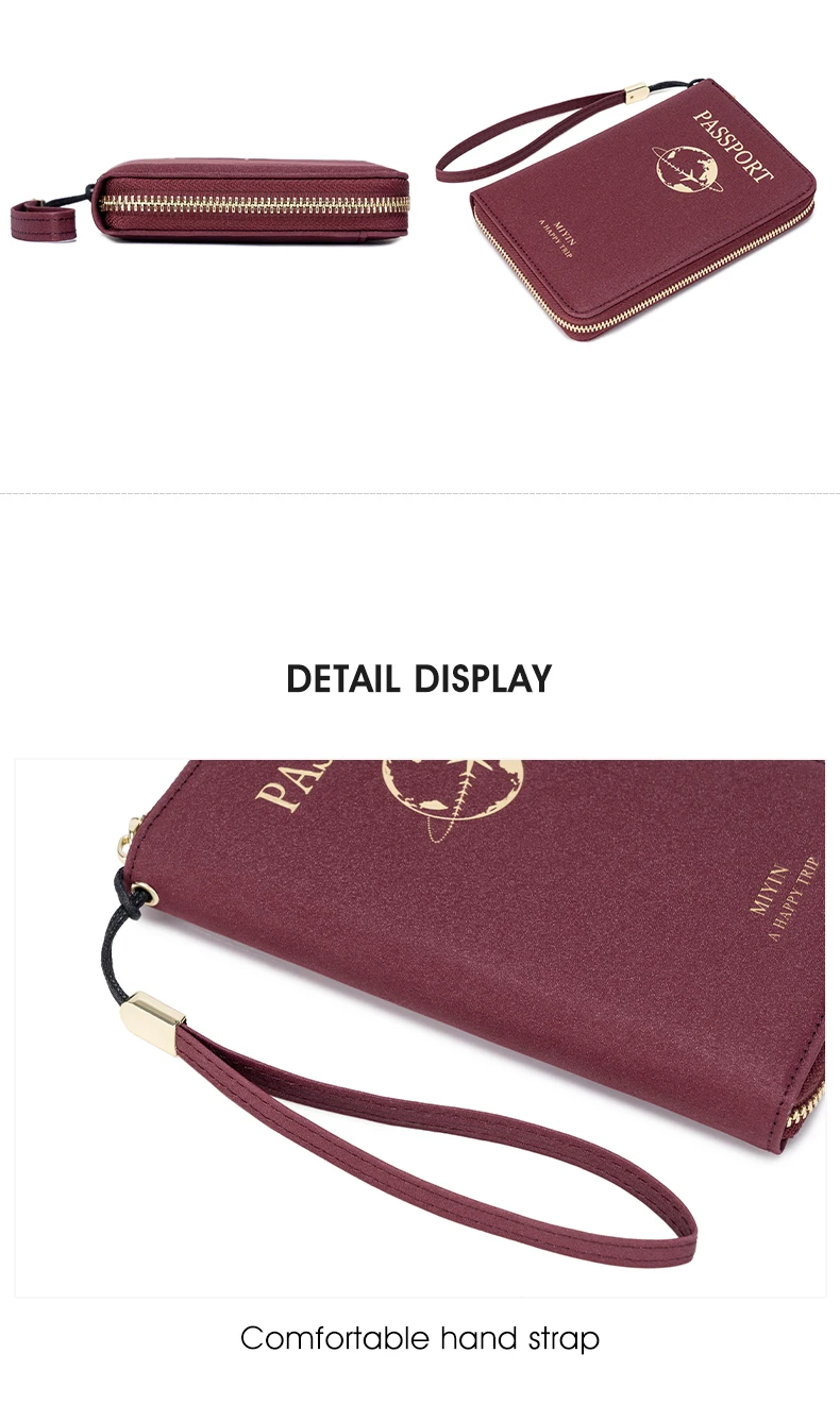 FID Anti-Theft Zipp Passport Holder Multi-Functional Organizer for Passports and Tickets Essential Travel Passport Wallet Unisex