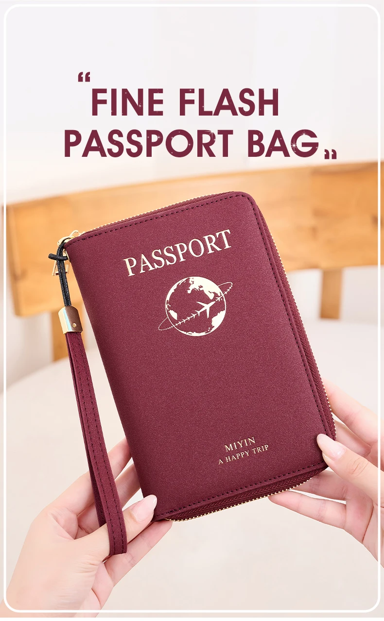 FID Anti-Theft Zipp Passport Holder Multi-Functional Organizer for Passports and Tickets Essential Travel Passport Wallet Unisex