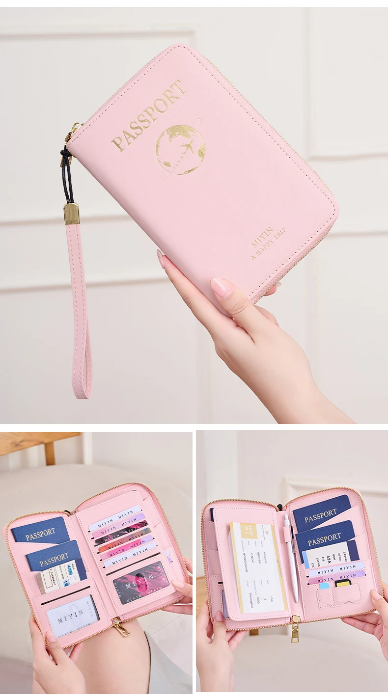 FID Anti-Theft Zipp Passport Holder Multi-Functional Organizer for Passports and Tickets Essential Travel Passport Wallet Unisex