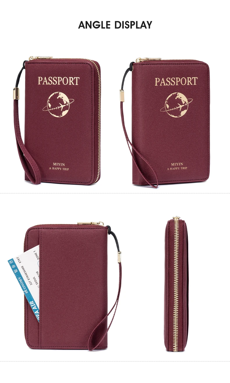 FID Anti-Theft Zipp Passport Holder Multi-Functional Organizer for Passports and Tickets Essential Travel Passport Wallet Unisex