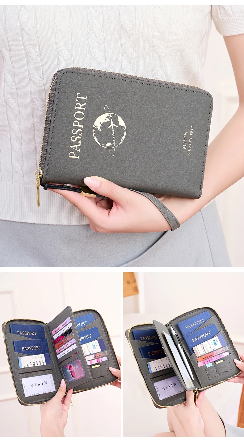 FID Anti-Theft Zipp Passport Holder Multi-Functional Organizer for Passports and Tickets Essential Travel Passport Wallet Unisex