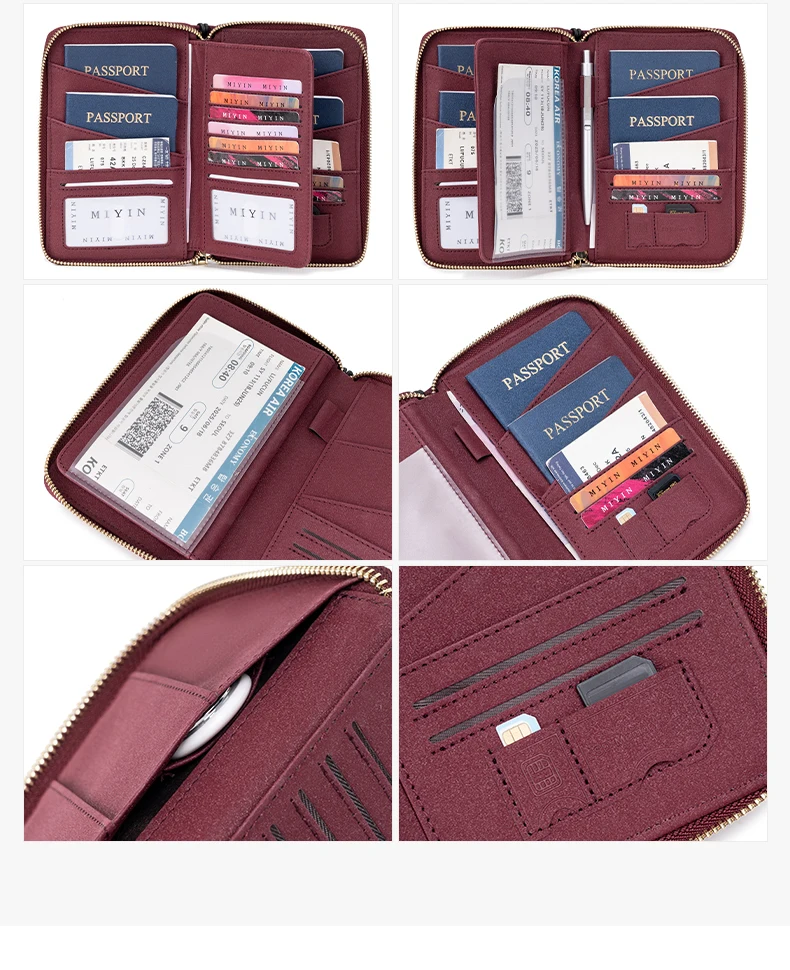 FID Anti-Theft Zipp Passport Holder Multi-Functional Organizer for Passports and Tickets Essential Travel Passport Wallet Unisex