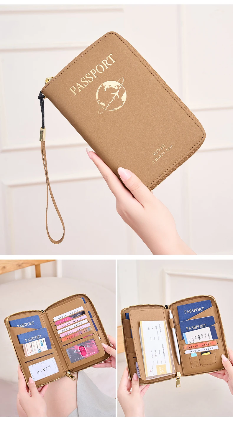 FID Anti-Theft Zipp Passport Holder Multi-Functional Organizer for Passports and Tickets Essential Travel Passport Wallet Unisex