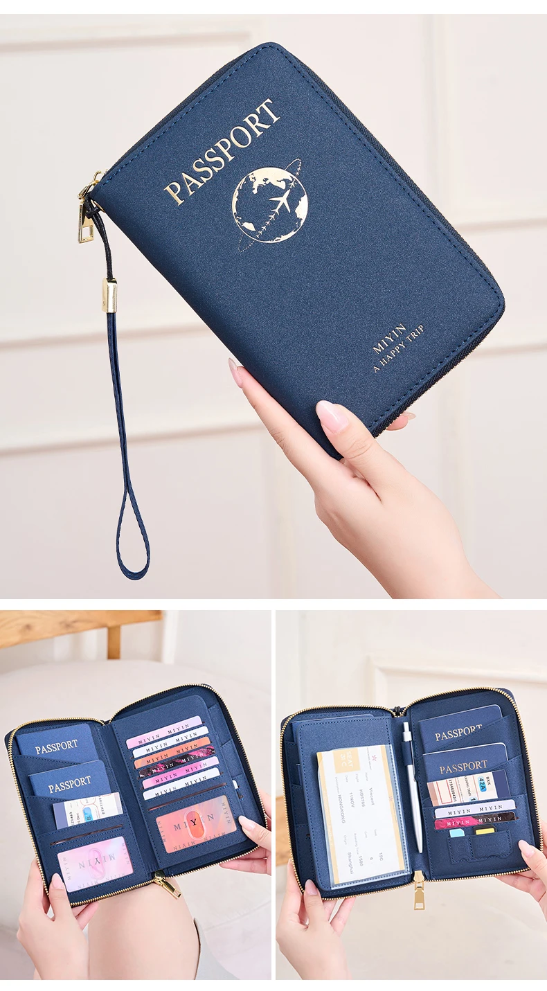 FID Anti-Theft Zipp Passport Holder Multi-Functional Organizer for Passports and Tickets Essential Travel Passport Wallet Unisex