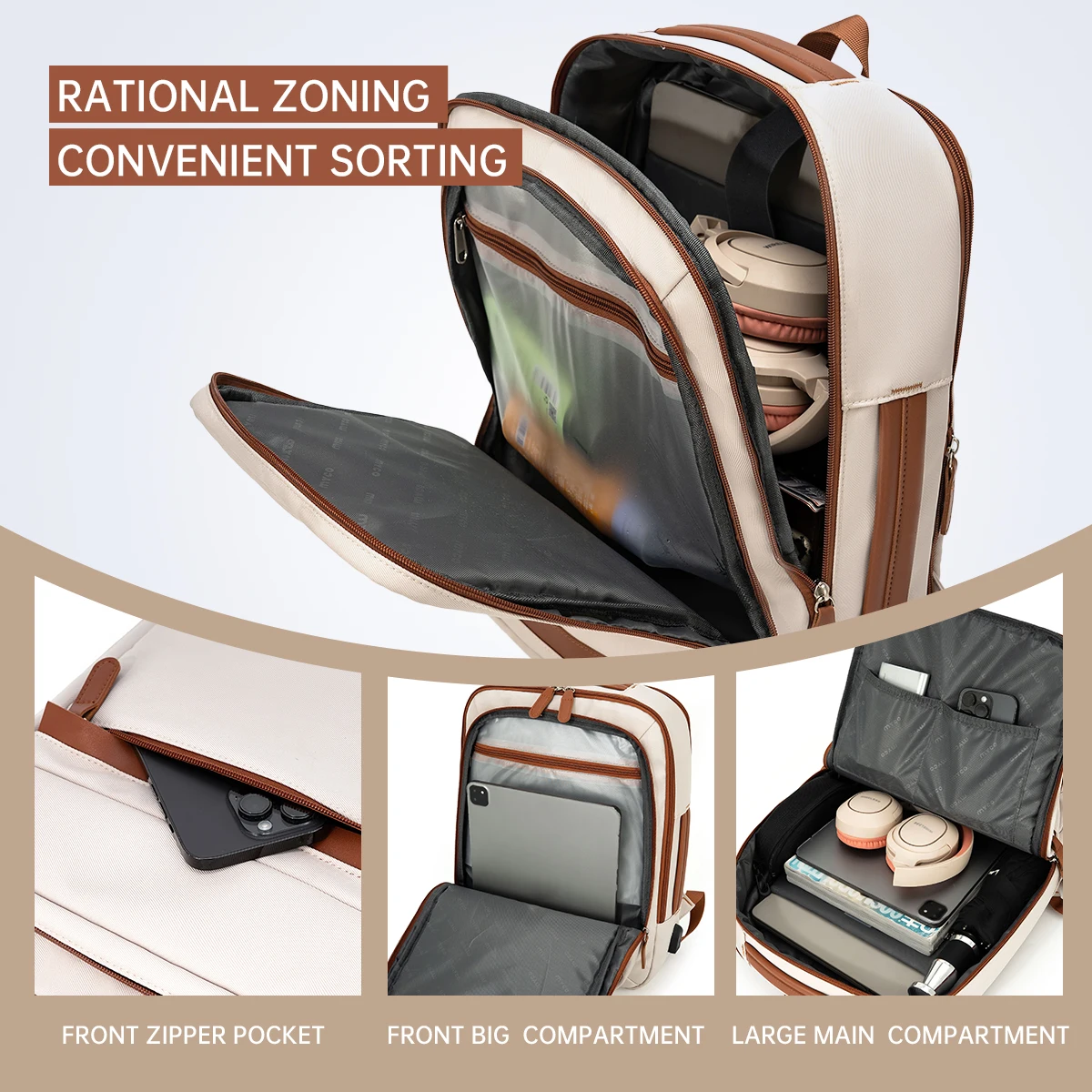 High-Quality USB Rechargeable Backpack Men's Waterproof Bag Large Laptop Backpack Unisex School Bag Youth Backpack