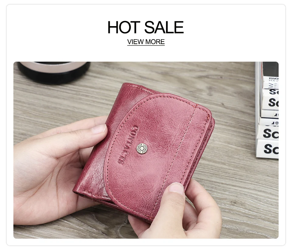 Contact'S Fashion Genuine Leather Designer Wallets Luxury for Women Small Coin Purse Women Card Holder Mini Clutch