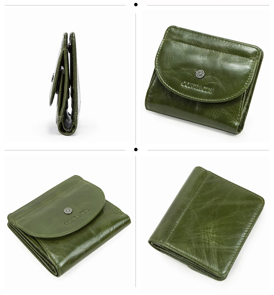 Contact'S Fashion Genuine Leather Designer Wallets Luxury for Women Small Coin Purse Women Card Holder Mini Clutch