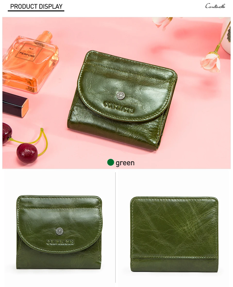 Contact'S Fashion Genuine Leather Designer Wallets Luxury for Women Small Coin Purse Women Card Holder Mini Clutch