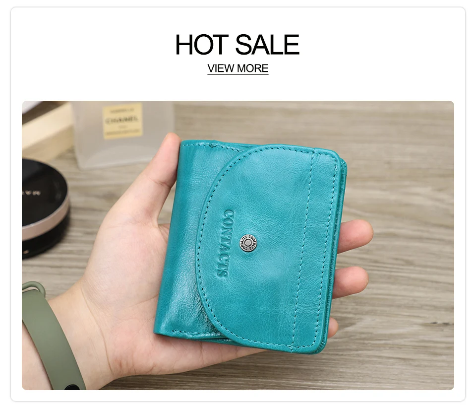 Contact'S Fashion Genuine Leather Designer Wallets Luxury for Women Small Coin Purse Women Card Holder Mini Clutch