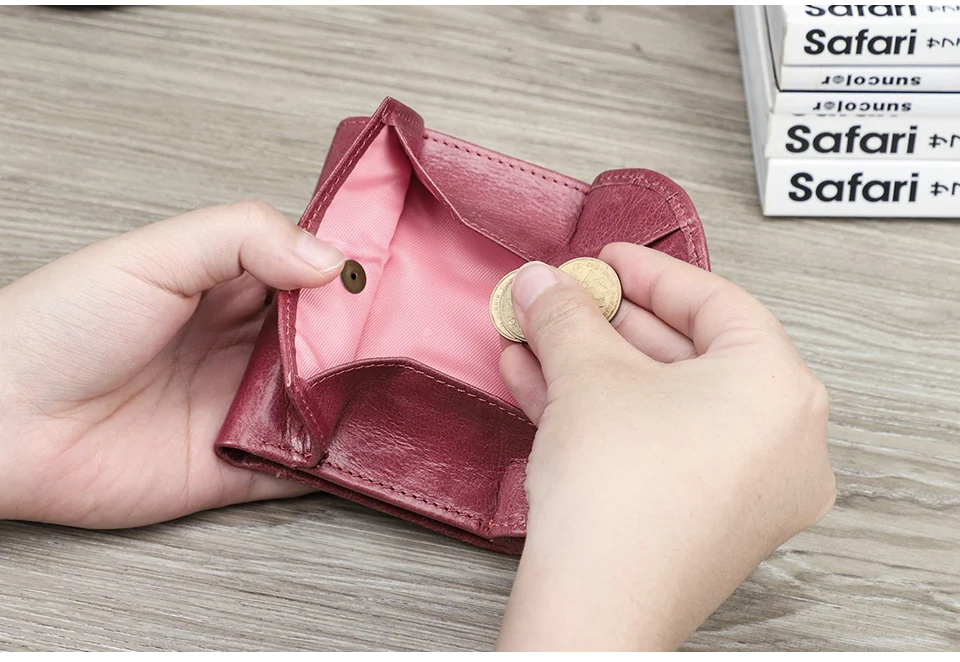 Contact'S Fashion Genuine Leather Designer Wallets Luxury for Women Small Coin Purse Women Card Holder Mini Clutch