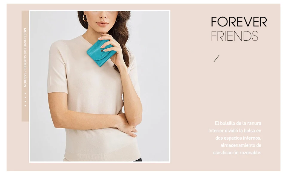 Contact'S Fashion Genuine Leather Designer Wallets Luxury for Women Small Coin Purse Women Card Holder Mini Clutch