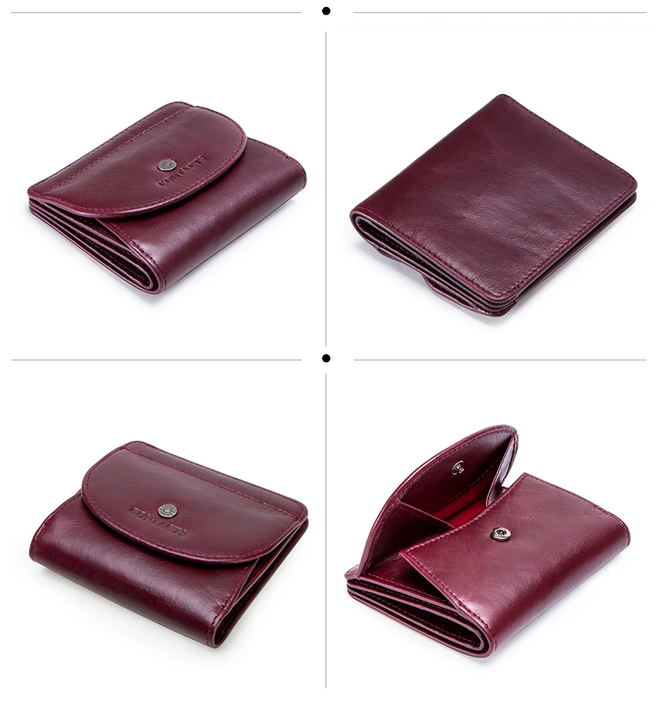 Contact'S Fashion Genuine Leather Designer Wallets Luxury for Women Small Coin Purse Women Card Holder Mini Clutch