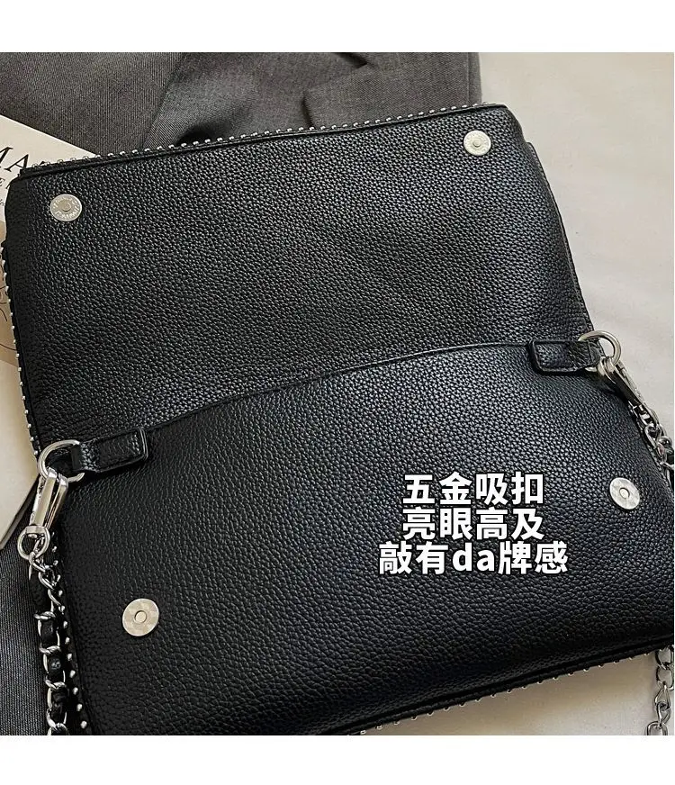 New French Classic Fashion Versatile Chain Inlaid Diamond Crossshoulder Single Shoulder Crossshoulder Wings Female PU Bag