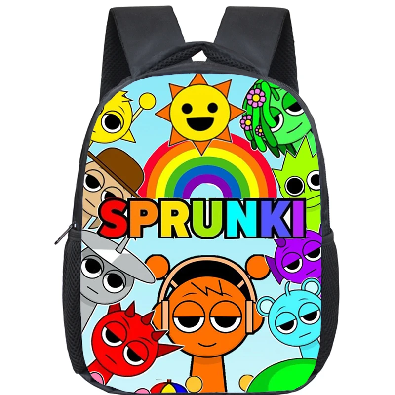 Incredibox Sprunki Backpack Toddler Cartoon Kindergarten Bags Mochila Boys Girls Sprunki School Bag Kids Orthopedic Bookbag Gift