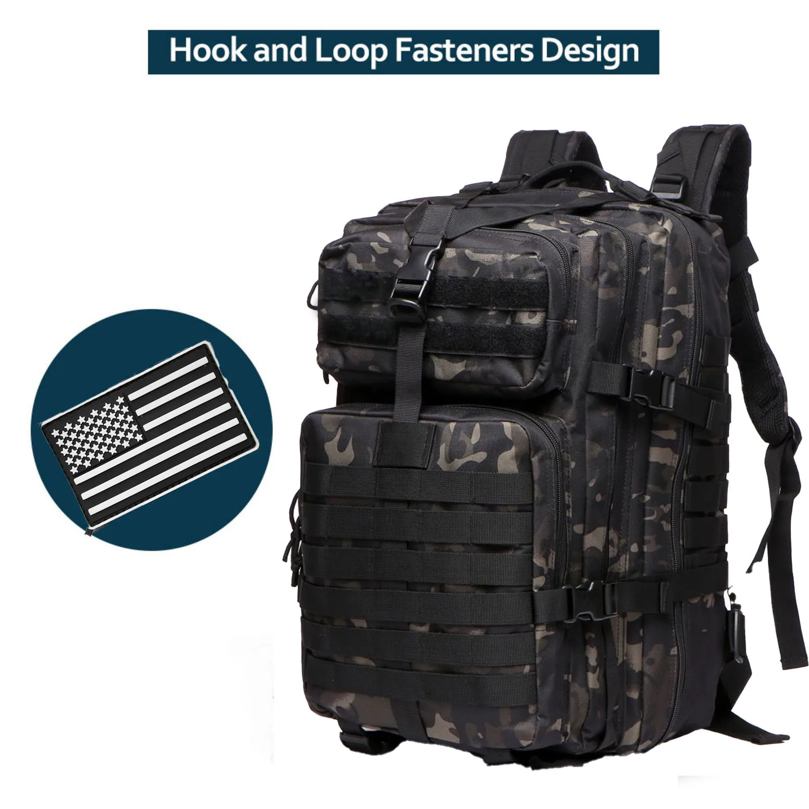 50L Durable Nylon Waterproof Tactical Backpack for Outdoor Hiking Fishing Hunting Camping Trekking Sports Travel Shoulder Bag