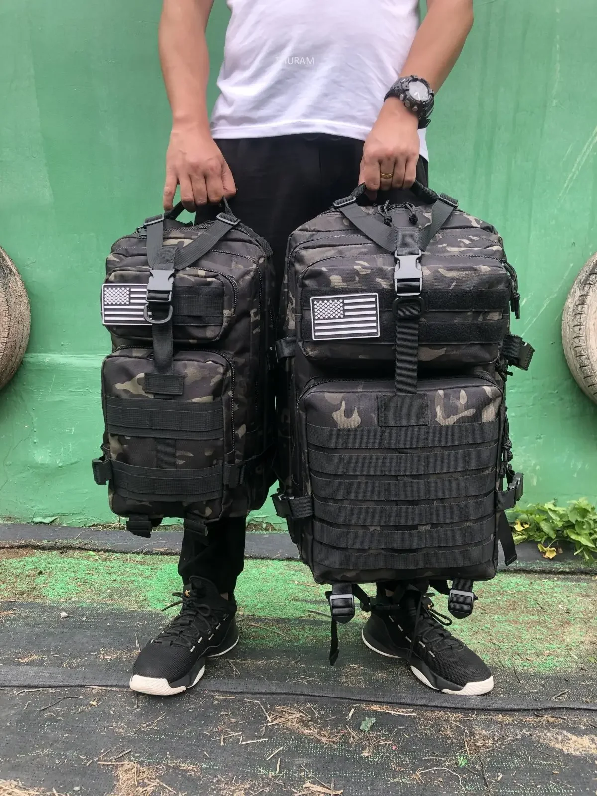 50L Durable Nylon Waterproof Tactical Backpack for Outdoor Hiking Fishing Hunting Camping Trekking Sports Travel Shoulder Bag