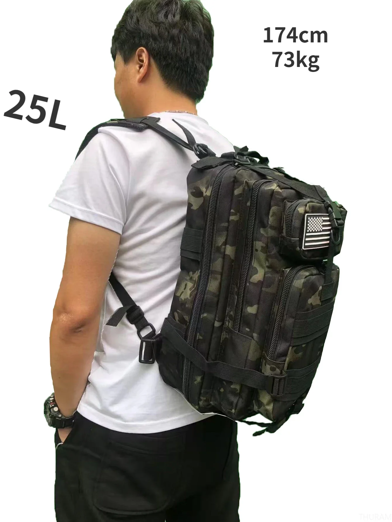 50L Durable Nylon Waterproof Tactical Backpack for Outdoor Hiking Fishing Hunting Camping Trekking Sports Travel Shoulder Bag