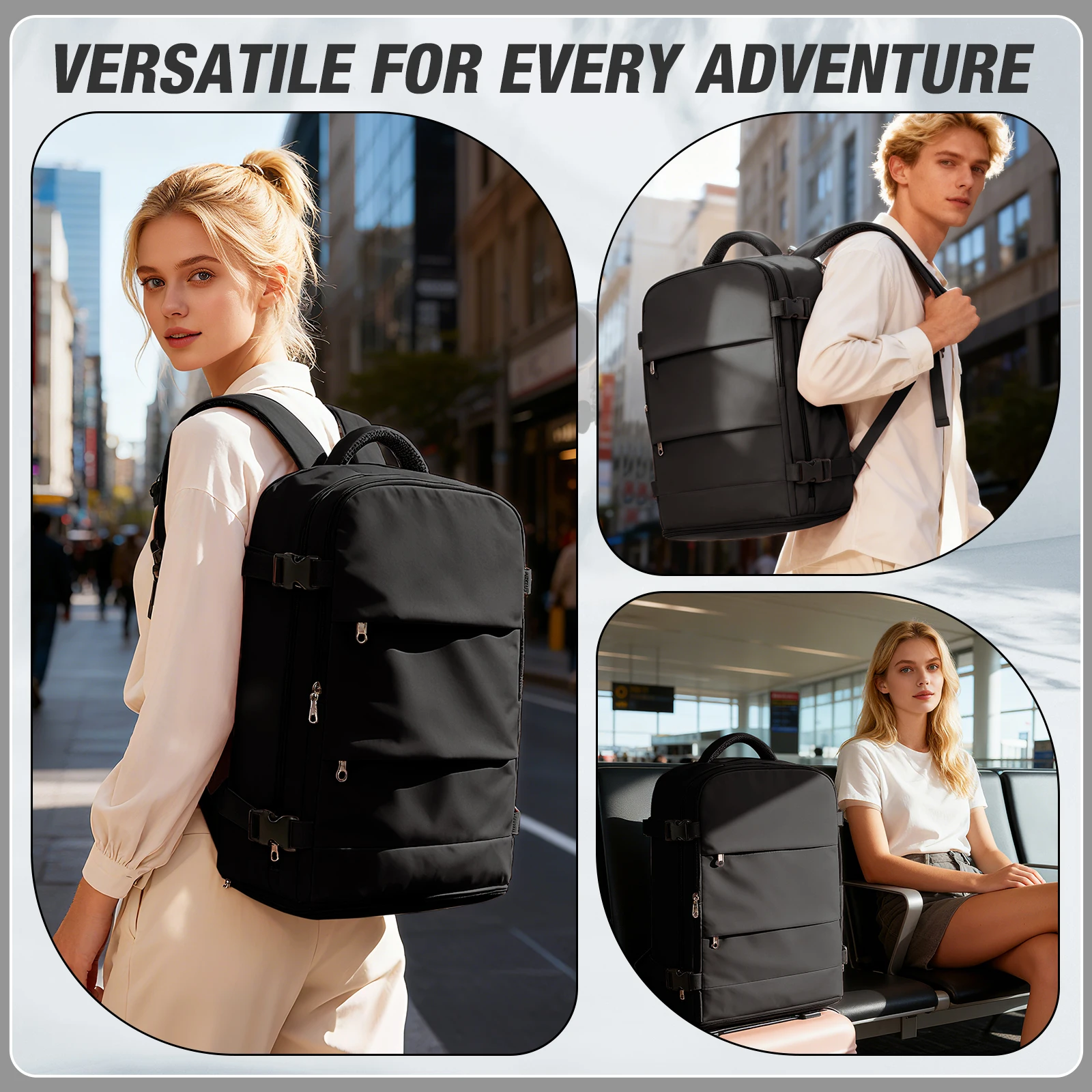 Women Men Hand Luggage Backpack Business College Laptop Travel Backpack Waterproof Carry on  Airplane Ryanair Backpack 40x30x20