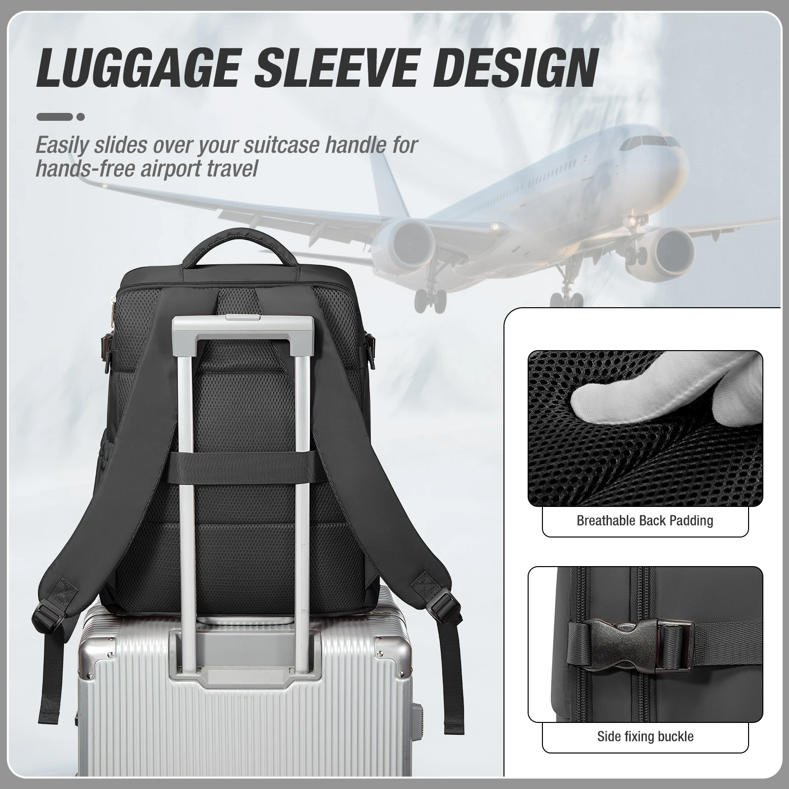 Women Men Hand Luggage Backpack Business College Laptop Travel Backpack Waterproof Carry on  Airplane Ryanair Backpack 40x30x20