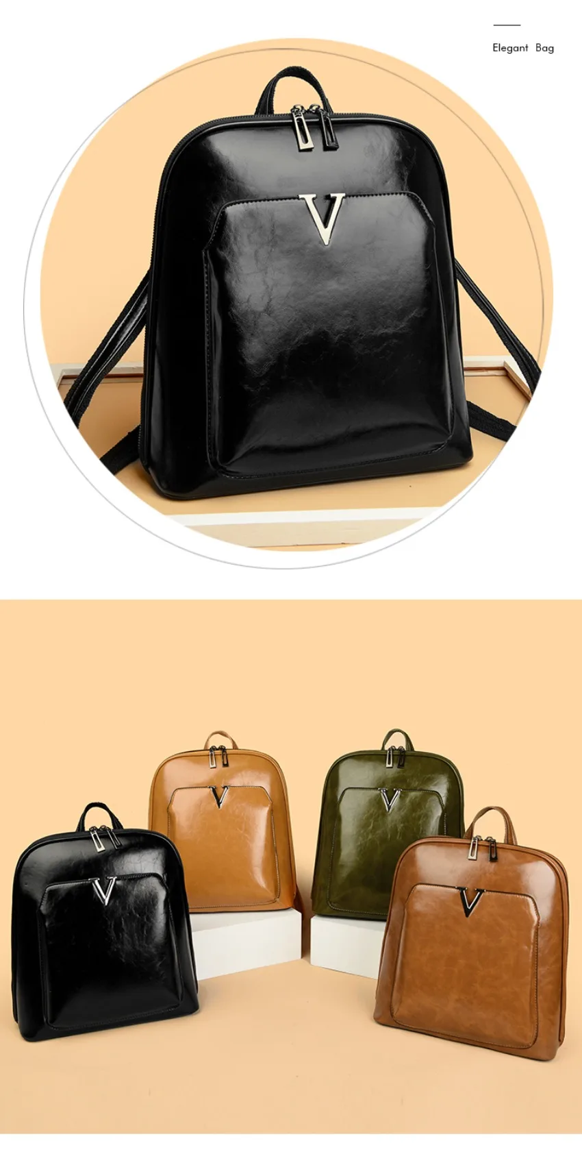 Designer Backpack Women Travel Bag Large Capacity Classic Backpack Oil Wax Leather PU Shoulder Bag Mochilas De Gran Capacidad
