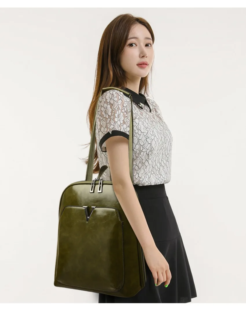 Designer Backpack Women Travel Bag Large Capacity Classic Backpack Oil Wax Leather PU Shoulder Bag Mochilas De Gran Capacidad