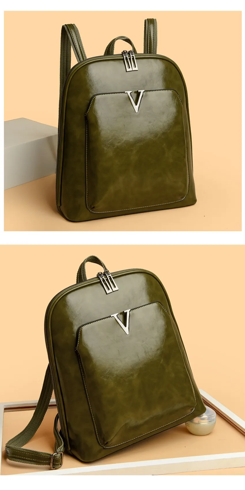 Designer Backpack Women Travel Bag Large Capacity Classic Backpack Oil Wax Leather PU Shoulder Bag Mochilas De Gran Capacidad