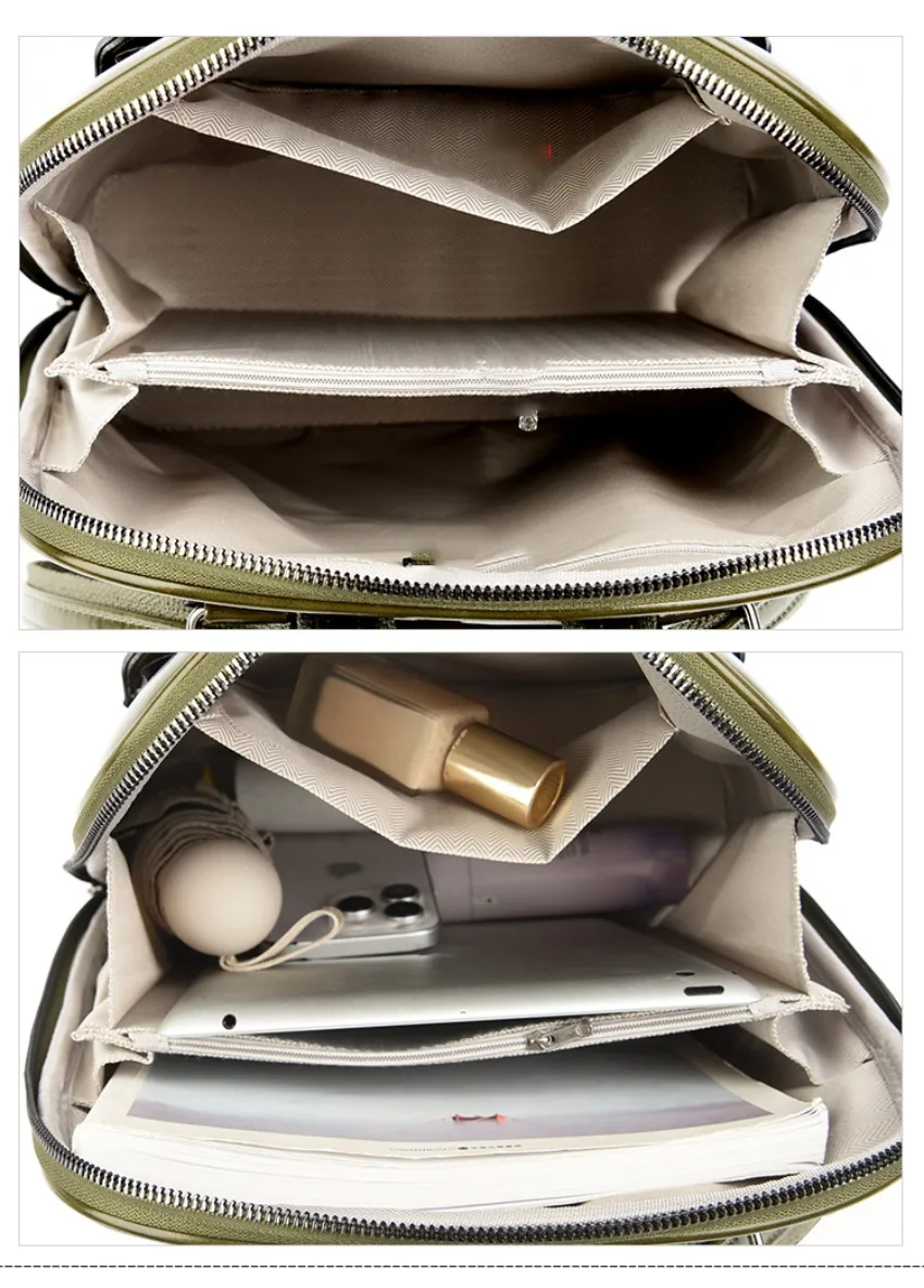 Designer Backpack Women Travel Bag Large Capacity Classic Backpack Oil Wax Leather PU Shoulder Bag Mochilas De Gran Capacidad