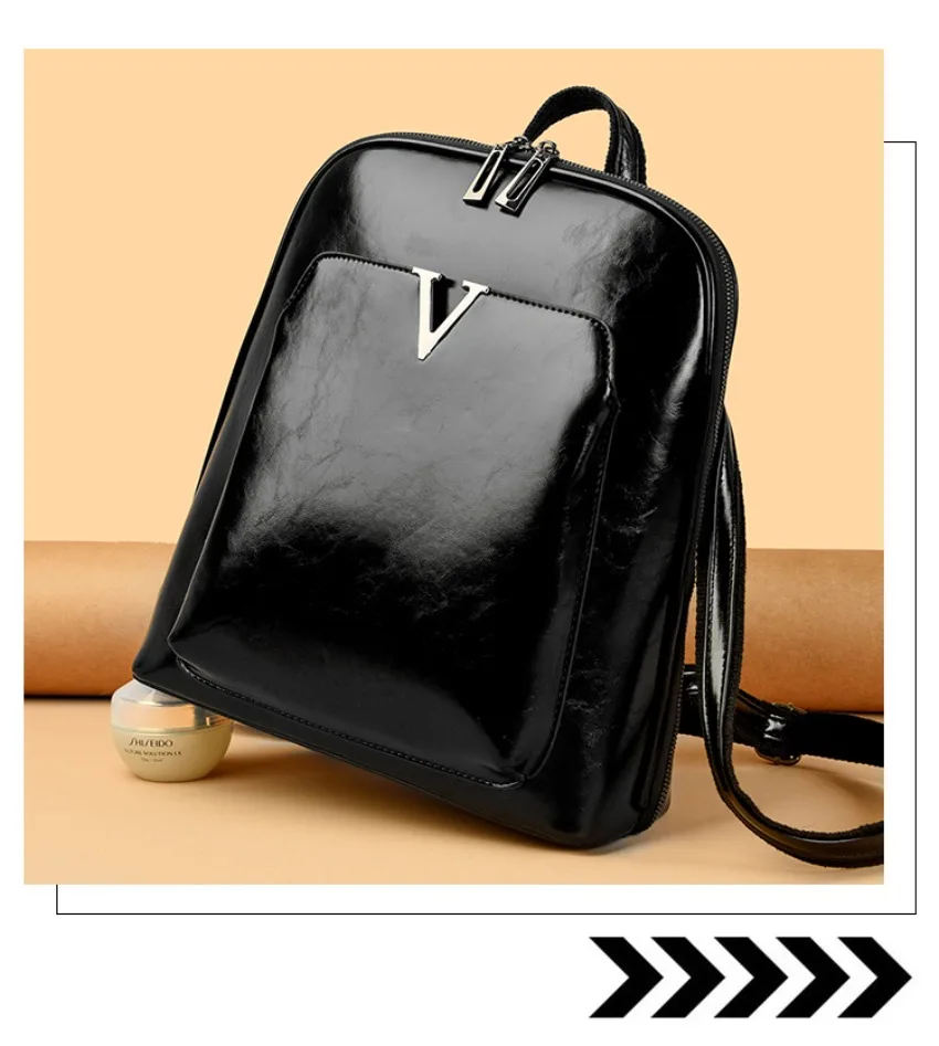 Designer Backpack Women Travel Bag Large Capacity Classic Backpack Oil Wax Leather PU Shoulder Bag Mochilas De Gran Capacidad