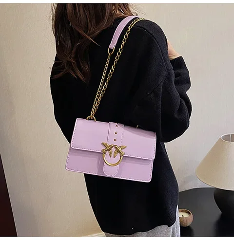 New Women Chain Crossbody Bag, European American Fashion Underarm Shoulder Bag, Vintage Metal Decor Small Square Purse for Daily