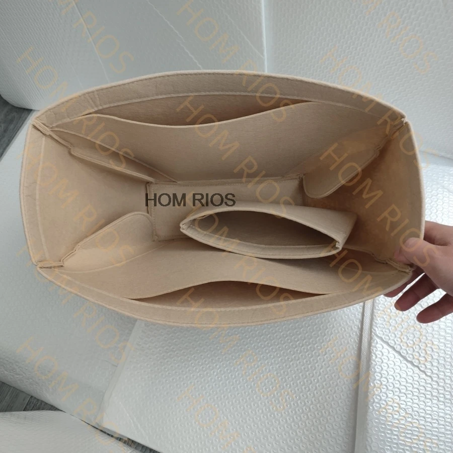 Slim Felt Purse Insert Organizer For Cyme Tote Mini Large Bag , Inner Bag Storage Liner Shaper