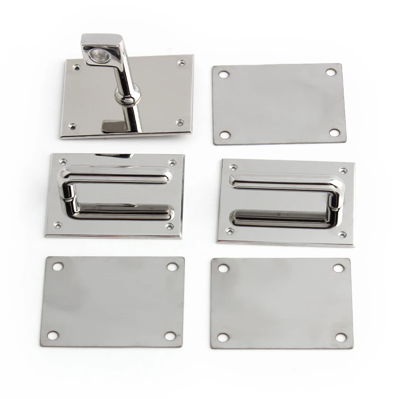 1-5Sets Gold,Silver Stainless Steel Rectangle Eyelets Hanger Clasp Locks For Women DIY Handbags Shoulder Purse Bags Accessories
