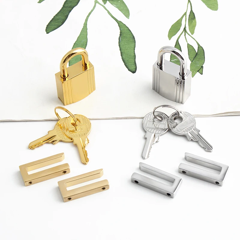 1-5Sets Gold,Silver Stainless Steel Rectangle Eyelets Hanger Clasp Locks For Women DIY Handbags Shoulder Purse Bags Accessories